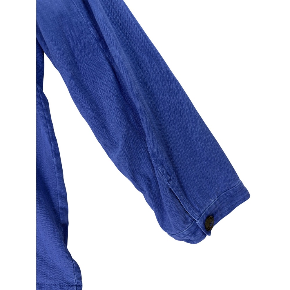 Wolf Clothing Herringbone French Chore Jacket 60s Bugatti Blue Cotton Twill 4XL - Picture 12 of 12